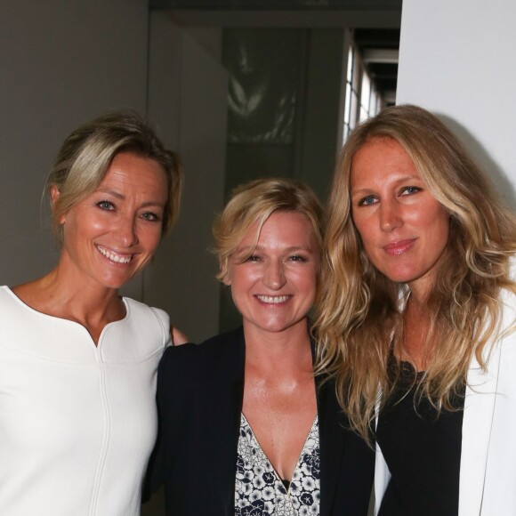 Anne-Sophie Lapix, Anne-Elisabeth Lemoine, Agathe Lecaron - Soirée de rentrée du groupe France Télévisions au Palais de Tokyo à Paris, le 26 août 2014.