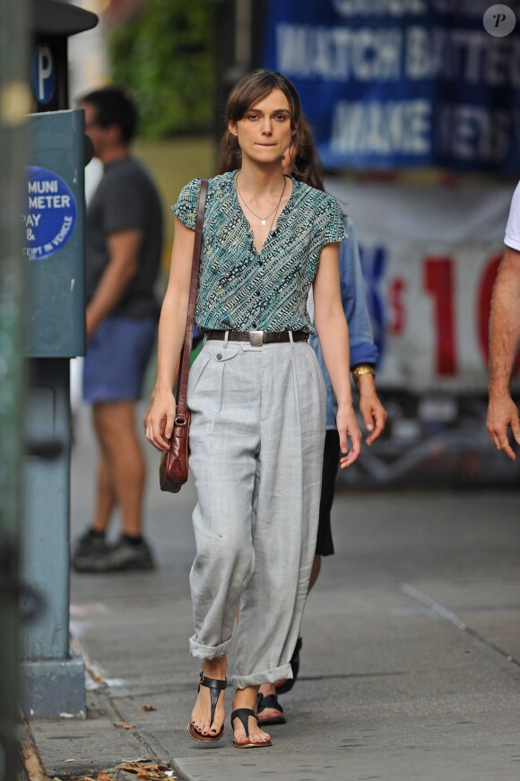Keira Knightley - Tournage du film New York Melody (Begin Again) à New York le 26 juillet 2012