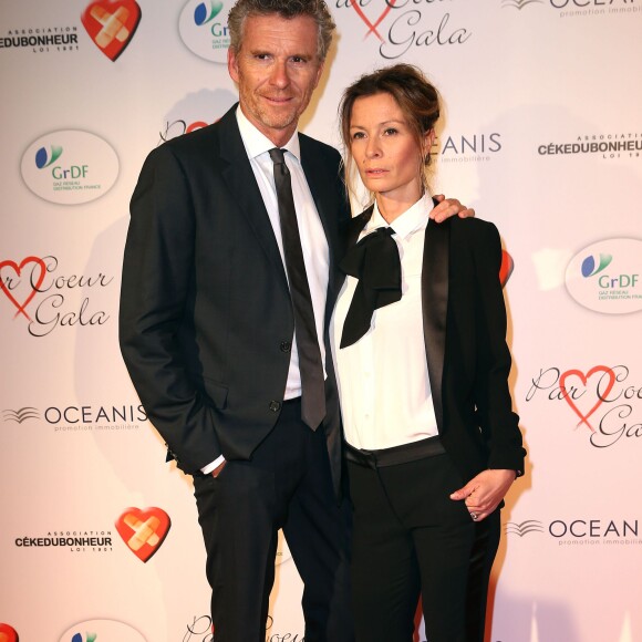 Denis Brogniart et sa femme Hortense - Personnalités au gala "Par Coeur" pour les 10 ans de l'association "Cekedubonheur" au pavillon d'Armenonville à Paris. Le 24 septembre 2015.