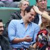 Laury Thilleman et son compagnon Juan Arbelaez dans les tribunes lors du Tournoi de Roland-Garros (les Internationaux de France de tennis) à Paris, le 29 mai 2016. © Dominique Jacovides/Bestimage