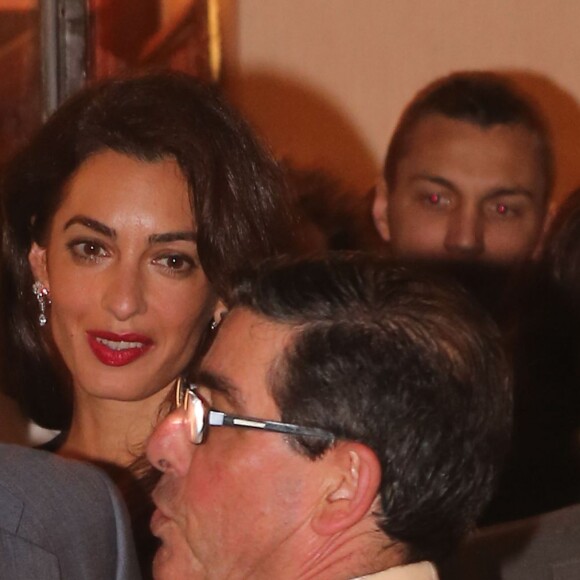 George Clooney et sa femme Amal Alamuddin sont allés diner au restaurant à Rome, le 28 mai 201