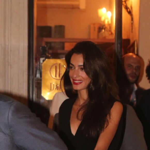 George Clooney et sa femme Amal Alamuddin sont allés diner au restaurant à Rome, le 28 mai 2016
