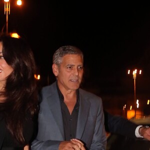 George Clooney et sa femme Amal Alamuddin sont allés diner au restaurant à Rome, le 28 mai 2016