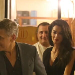 George Clooney et sa femme Amal Alamuddin sont allés diner au restaurant à Rome, le 28 mai 201628/05/2016 - Rome