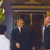 George Clooney et sa femme Amal Alamuddin à la sortie de leur hôtel à Rome, le 29 mai 2016