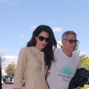 George Clooney et sa femme Amal Alamuddin quitte Rome en jet privé, le 30 mai 2016