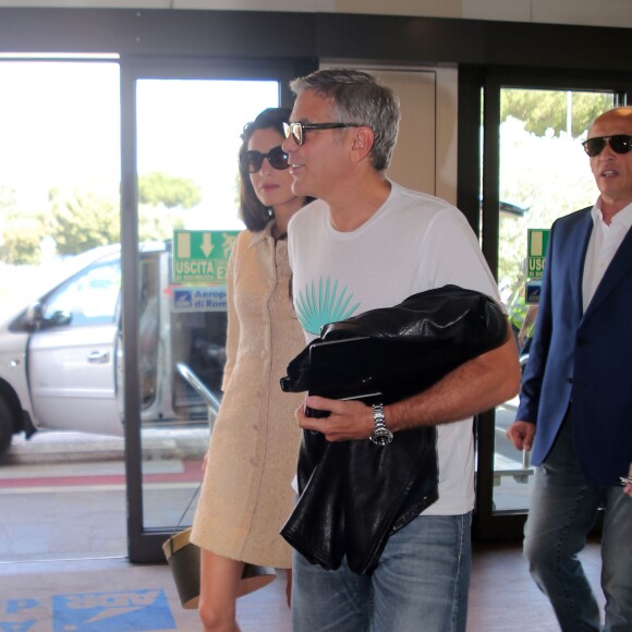 George Clooney et sa femme Amal Alamuddin quitte Rome en jet privé, le 30 mai 2016