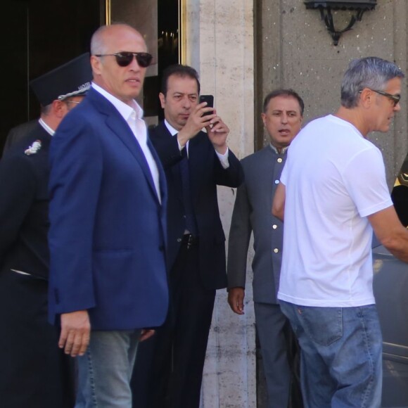 George Clooney et sa femme Amal Alamuddin quitte Rome en jet privé, le 30 mai 2016