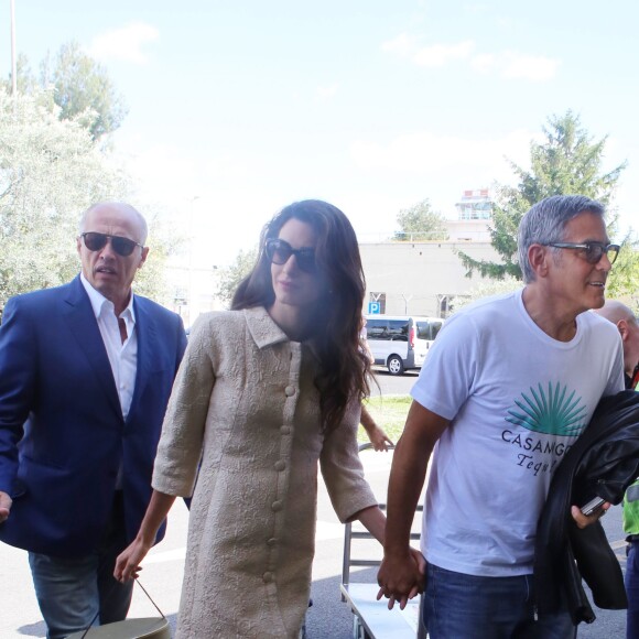 George Clooney et sa femme Amal Alamuddin quitte Rome en jet privé, le 30 mai 2016