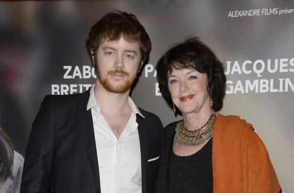 Anny Duperey et son fils Gaël Giraudeau - Avant-première du film "24 jours" au cinéma Gaumont Marignan à Paris, le 10 avril 2014.