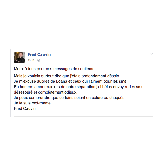 Fred Cauvin : L'ex de Loana s'excuse après les messages de menace qu'il lui a envoyés