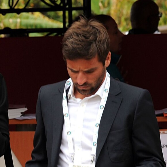 Nolwenn Leroy et son compagnon Arnaud Clément Monte-Carlo Rolex Masters 2016, le jour de la finale, au Monte-Carlo Country-Club à Roquebrune-Cap-Martin, le 17 avril 2016. © Bruno Bebert/Bestimage