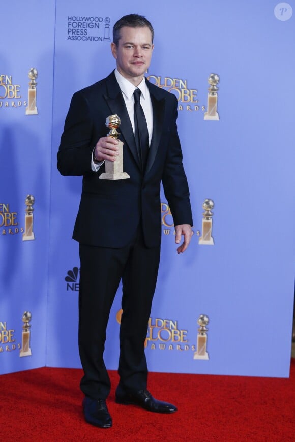 Matt Damon lors de la 73ème cérémonie annuelle des Golden Globe Awards à Beverly Hills, le 10 janvier 2016. © Olivier Borde/Bestimage P