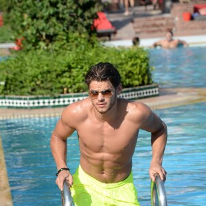 Exclusif - Rayane Bensetti se relaxe dans une piscine dans le cadre du Marrakech du rire à Marrakech le 4 juin 2016. © Rachid Bellak/Bestimage (no web - No Blog pour suisse et Belgique)04/06/2016 - Marrakech