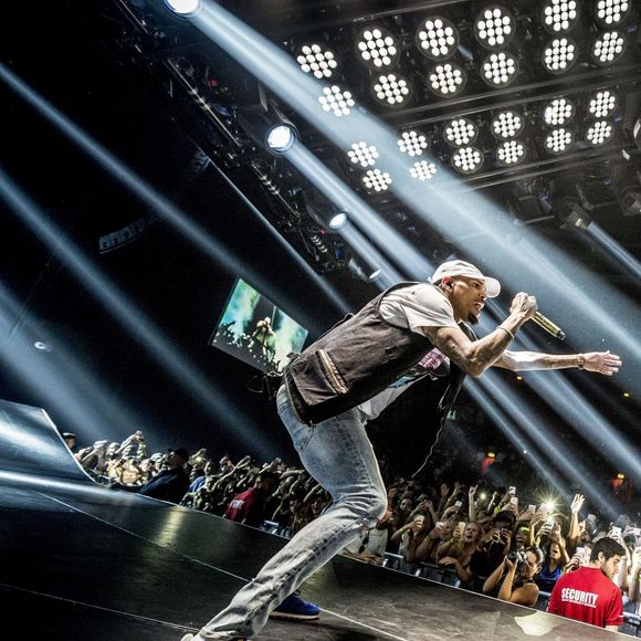 Chris Brown en concert à Stockholm en Suède le 2 juin 2016.