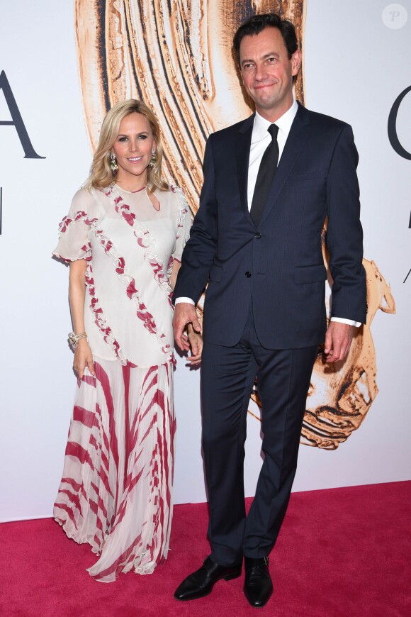 Tory Burch et son fiancé Pierre-Yves Roussel assistent aux CFDA Fashion Awards 2016 à l'Hammerstein Ballroom. New York, le 6 juin 2016.
