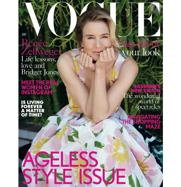 Renée Zellweger en couverture de Vogue UK.