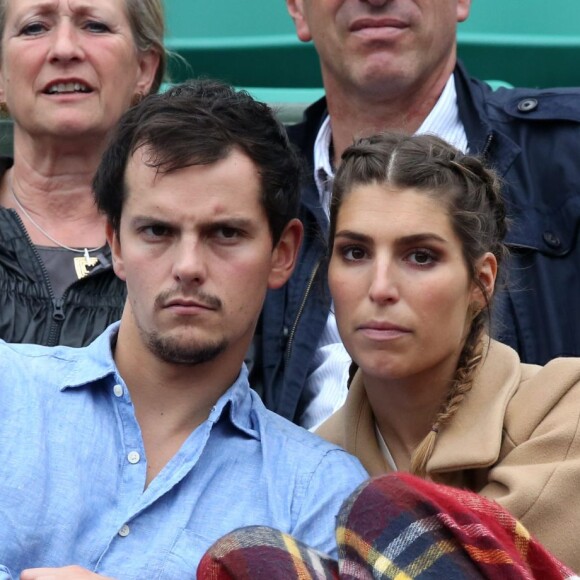 Laury Thilleman et son compagnon Juan Arbelaez lors du Tournoi de Roland-Garros à Paris, le 29 mai 2016. © Dominique Jacovides/Bestimage
