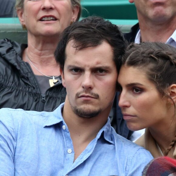 Laury Thilleman et son compagnon Juan Arbelaez lors du Tournoi de Roland-Garros à Paris, le 29 mai 2016. © Dominique Jacovides/Bestimage
