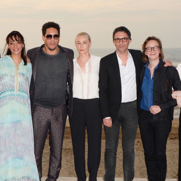 Éric Reinhardt, JoeyStarr (Joey Starr), Emmanuelle Béart (Présidente du jury), Samuel Benchetrit et Céline Sciamma - Dîner d'ouverture au profit de l'association "Enfants du soleil" pendant le 30ème Festival du film de Cobourg en France le 9 juin 2016. © Coadic Guirec/Bestimage
