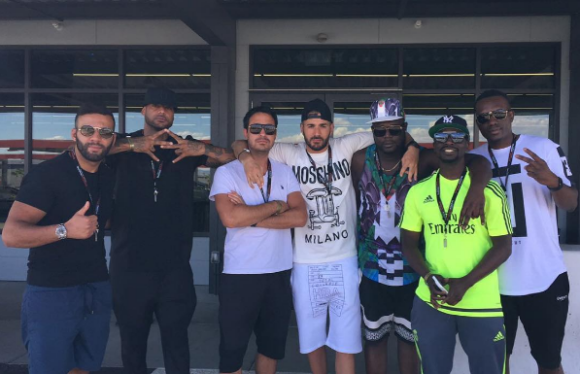 Photo de Karim Benzema, Booba et leur entourage à Las Vegas. Juin 2016.