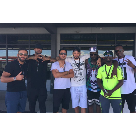 Photo de Karim Benzema, Booba et leur entourage à Las Vegas. Juin 2016.