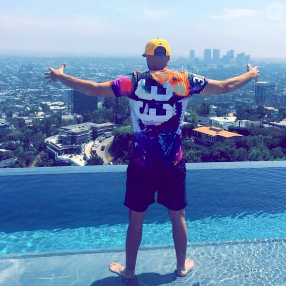 Photo de Karim Benzema en vacances à Los Angeles. Juin 2016.