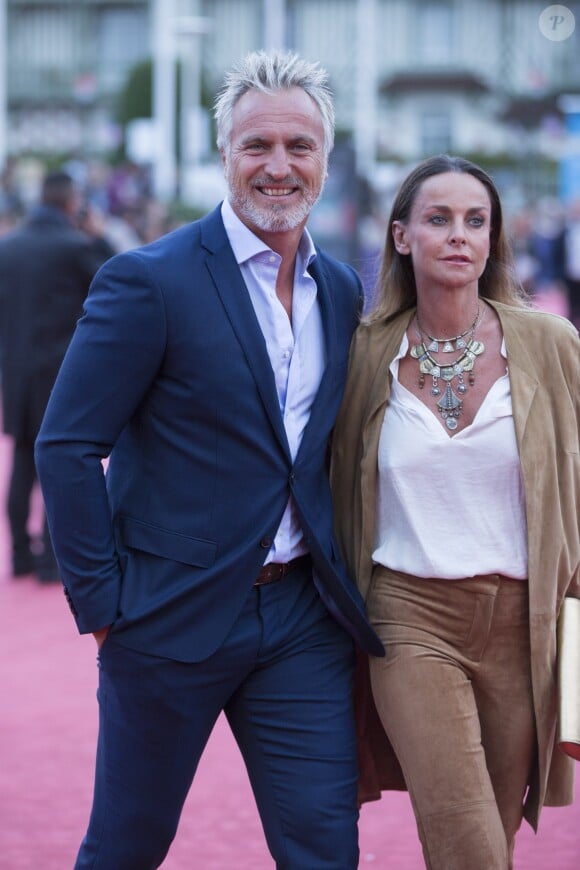 David Ginola et sa femme Coraline - Tapis rouge du film "Life" lors du 41ème Festival du film américain de Deauville, le 5 septembre 2015.