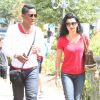 Jermaine Jackson et sa femme Halima Rashid se baladent dans les rues de Calabasas, le 19 aout 2014