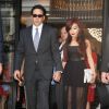 Nicolas Cage et sa femme Alice Kim quittent leur hotel et se rendent a la premiere de 'The Frozen Ground' a Londres le 17 juillet 2013.