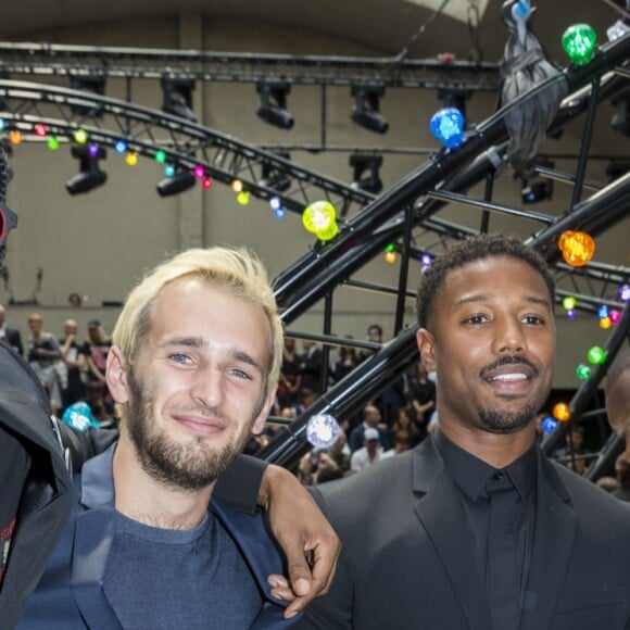 A$AP Rocky, Hopper Jack Penn (Fils de Sean Penn et Robin Wright), Michael B. Jordan et Robert Pattinson au défilé Dior Homme prêt-à-porter masculin printemps-été 2017 au Tennis Club de Paris, le 25 juin 2016. © Olivier Borde/Bestimage