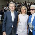 Bernard Arnault et sa femme Hélène, Karl Lagerfeld au défilé Dior Homme prêt-à-porter masculin printemps-été 2017 au Tennis Club de Paris, le 25 juin 2016. © Olivier Borde/Bestimage