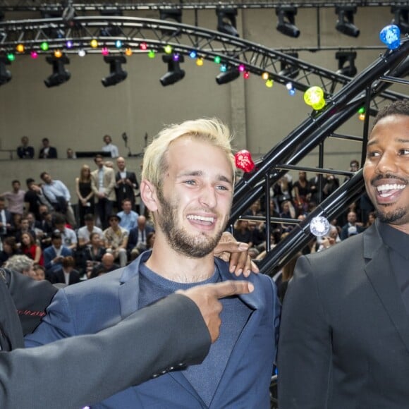 A$AP Rocky, Hopper Jack Penn (Fils de Sean Penn et Robin Wright), Michael B. Jordan et Robert Pattinson au défilé Dior Homme prêt-à-porter masculin printemps-été 2017 au Tennis Club de Paris, le 25 juin 2016. © Olivier Borde/Bestimage