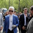 Sébastien Jondeau et Karl Lagerfeld au défilé Dior Homme prêt-à-porter masculin printemps-été 2017 au Tennis Club de Paris, le 25 juin 2016. © CVS / Veeren / Bestimage
