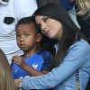 Ludivine Sagna (la femme de Bacary Sagna) et son fils assiste au match de l'UEFA Euro 2016 France-Suisse au Stade Pierre-Mauroy à Lille, le 19 juin 2016. © Cyril Moreau/Bestimage
