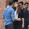 Exclusif - Jamie Dornan et Dakota Johnson radieux pour un baiser sur le tournage de "Cinquante nuances plus sombres" à Vancouver, le 20 juin 2016.
