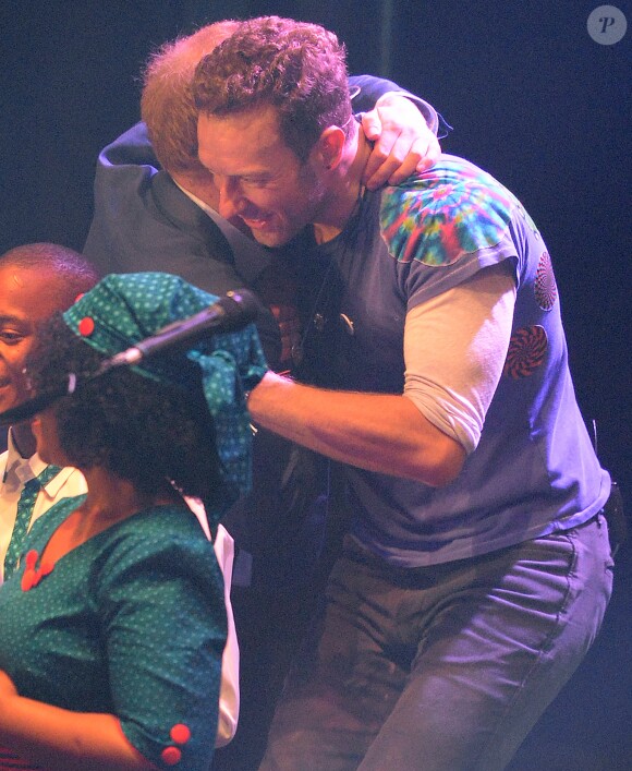 Chris Martin (Coldplay) et le prince Harry - Concert caritatif de la Fondation "Sentebale" à Kensington Palace à Londres, le 28 juin 2016