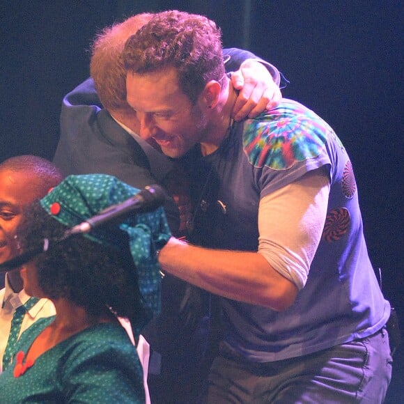 Chris Martin (Coldplay) et le prince Harry - Concert caritatif de la Fondation "Sentebale" à Kensington Palace à Londres, le 28 juin 2016