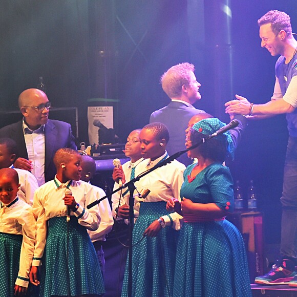Chris Martin (Coldplay) et le prince Harry - Concert caritatif de la Fondation "Sentebale" à Kensington Palace à Londres, le 28 juin 2016