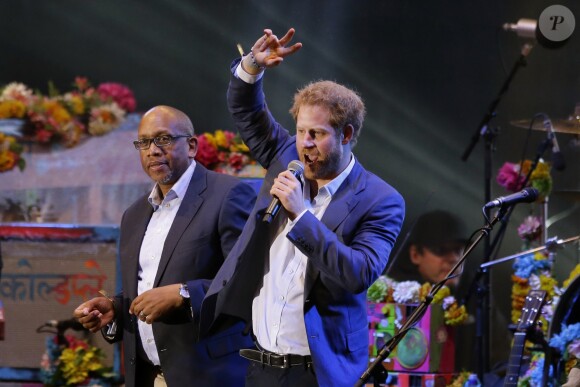 Le prince Harry et le prince Seeiso du Lesotho - Concert caritatif de la Fondation "Sentebale" à Kensington Palace à Londres, le 28 juin 2016