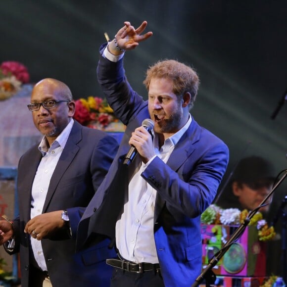 Le prince Harry et le prince Seeiso du Lesotho - Concert caritatif de la Fondation "Sentebale" à Kensington Palace à Londres, le 28 juin 2016