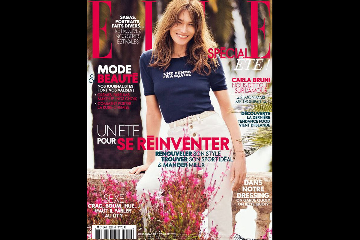 Photo : Carla Bruni-Sarkozy en couverture de ELLE, le 1er juillet 2016 -  Purepeople