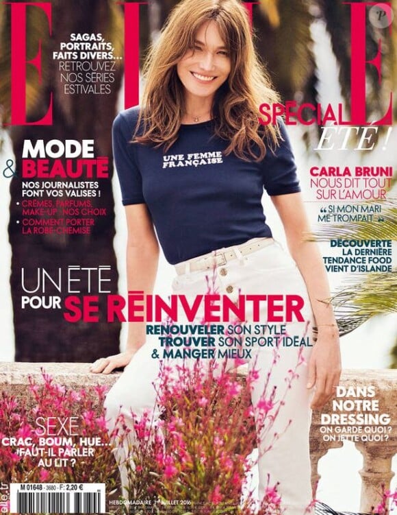 Carla Bruni-Sarkozy en couverture de ELLE, le 1er juillet 2016