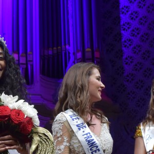 Exclusif - Miss Ile-de-France 2016, Meggy Pyaneeandee, représentera la région capitale à l'élection de miss France et Fanny Harcaut , Miss Ile-de-France 2015 - Election de Miss Ile-de-France 2016 dans la salle Gaveau à Paris, France, le 29 juin 2016. © Giancarlo Gorassini/Besimage