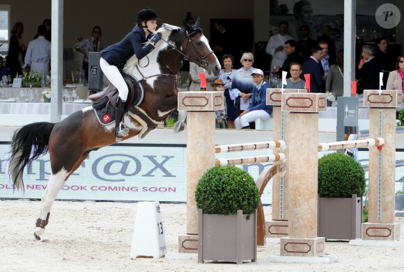 Mathilde Pinault sur Seven Moon's Lion - Prix Jumpfax - Longines Paris Eiffel Jumping au Bois de Boulogne à la plaine de Jeux de Bagatelle à Paris, le 2 juillet 2016. © Pierre Perusseau/Bestimage