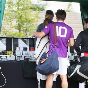 Exclusif - Rayane Bensetti et Denitsa Ikonomova quelques minutes après avoir disputé un match pour l'équipe BBC Worldwide.