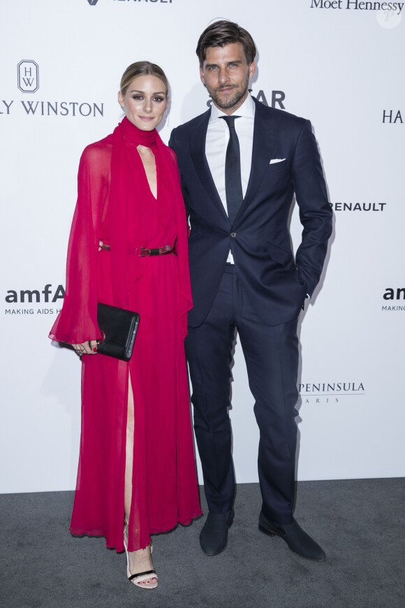 Olivia Palermo et son mari Johannes Huebl - Dîner de gala de l'amfAR à l'hôtel Peninsula à Paris. Le 3 juillet 2016 © Olivier Borde / Bestimage