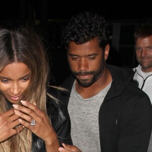 Ciara et son fiancé Russell Wilson au club Nice Guy à West Hollywood le 14 avril 2016.