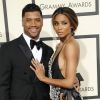 Ciara et son compagnon Russell Wilson - La 58ème soirée annuelle des Grammy Awards au Staples Center à Los Angeles, le 15 février 2016.