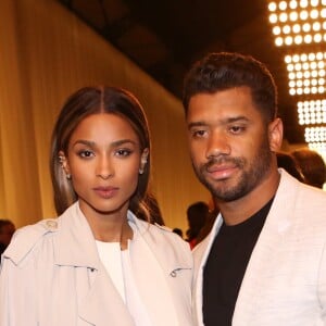 Ciara et son compagnon Russell Wilson - People au défilé de mode prêt-à-porter "Lanvin", collection automne-hiver 2016/2017, à Paris. Le 3 mars 2016